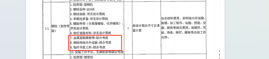 项目特征