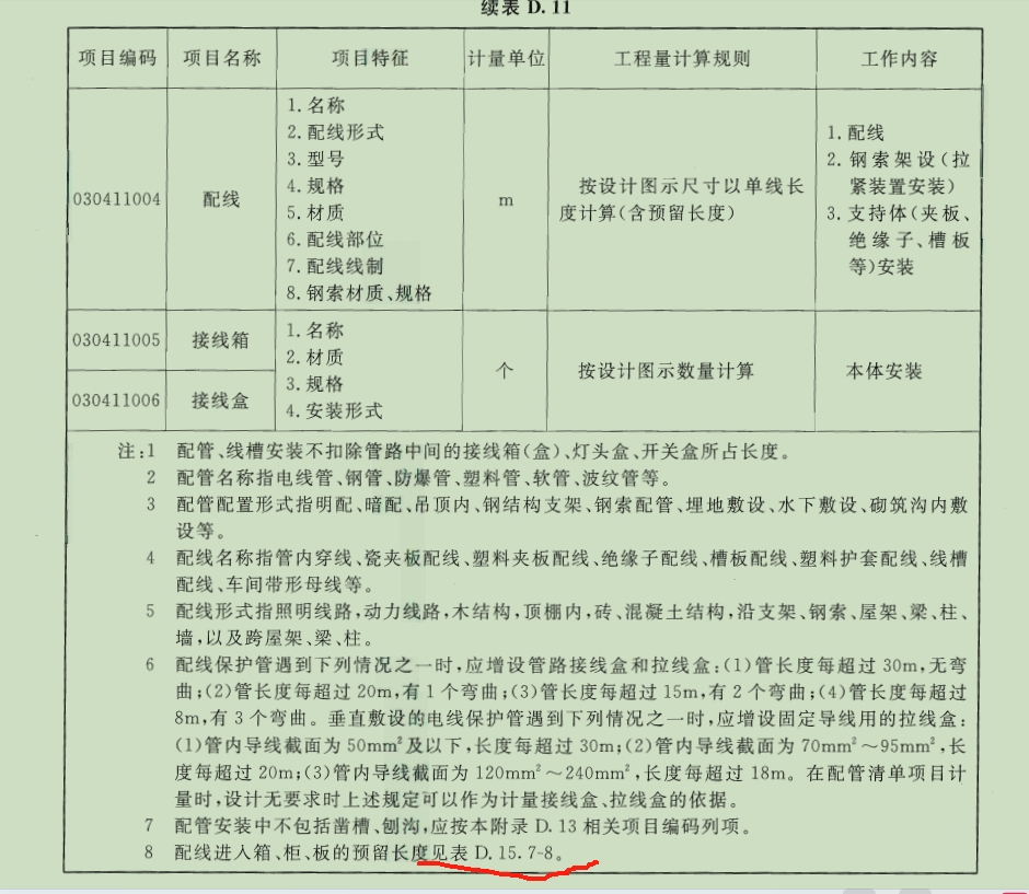 预留长度