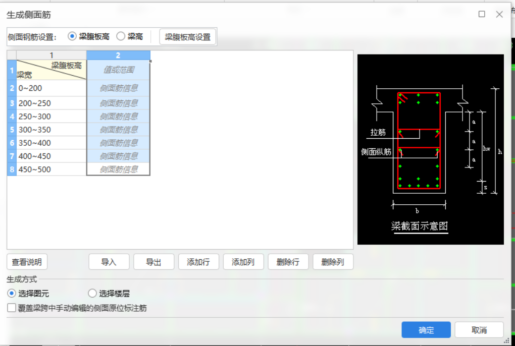梁侧面