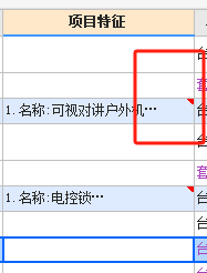 项目特征