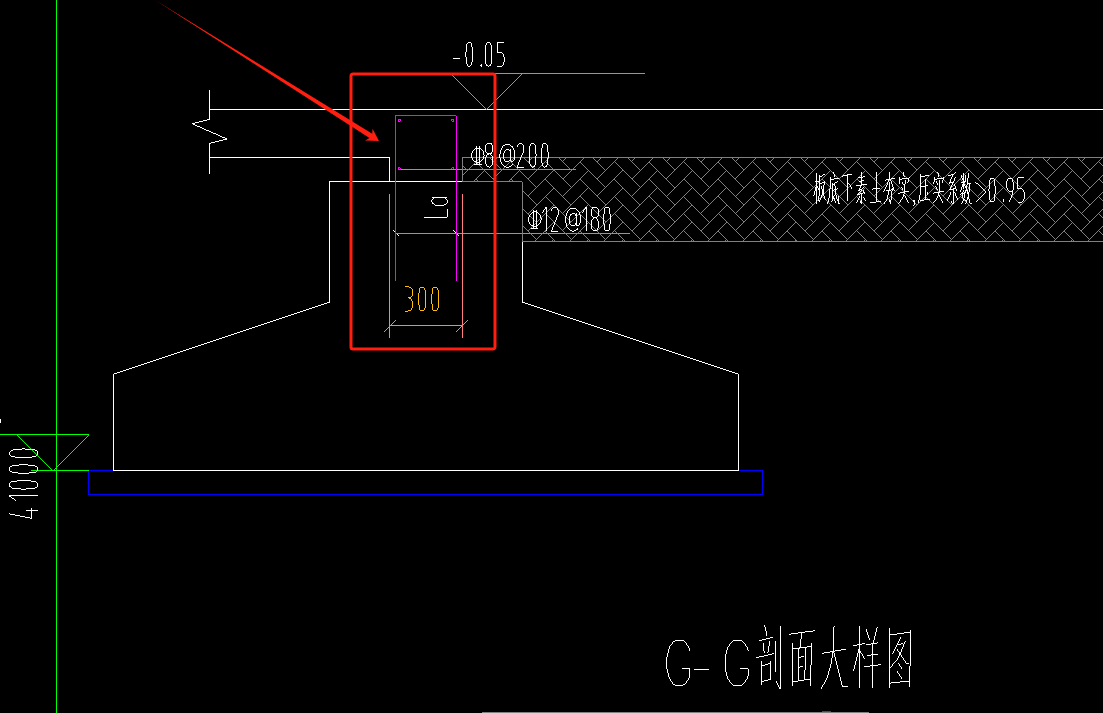 建筑条形基础剖面图图片