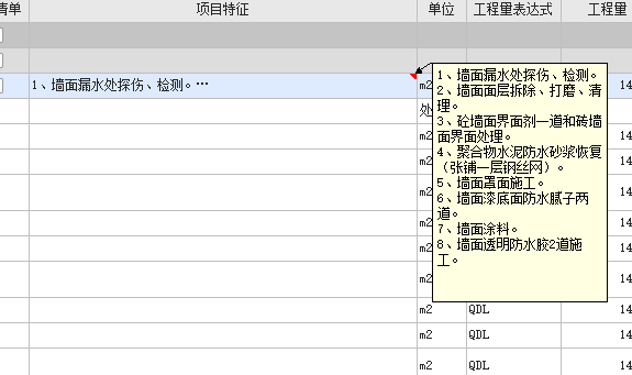 项目特征