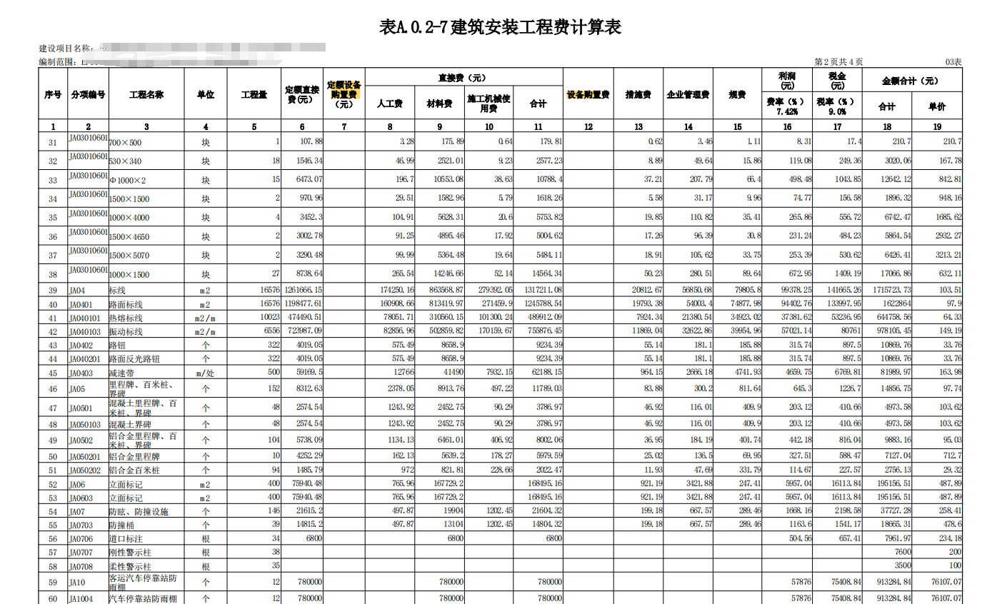 综合单价