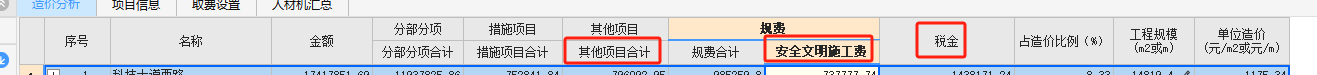 安全文明施工费