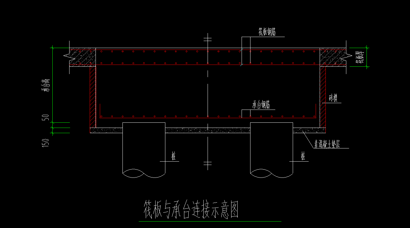 承台有上部钢筋与筏板重叠怎么考虑钢筋