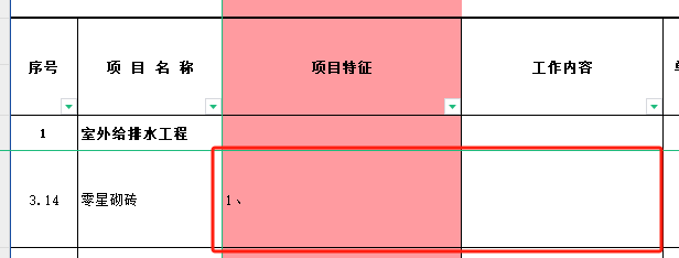 项目特征