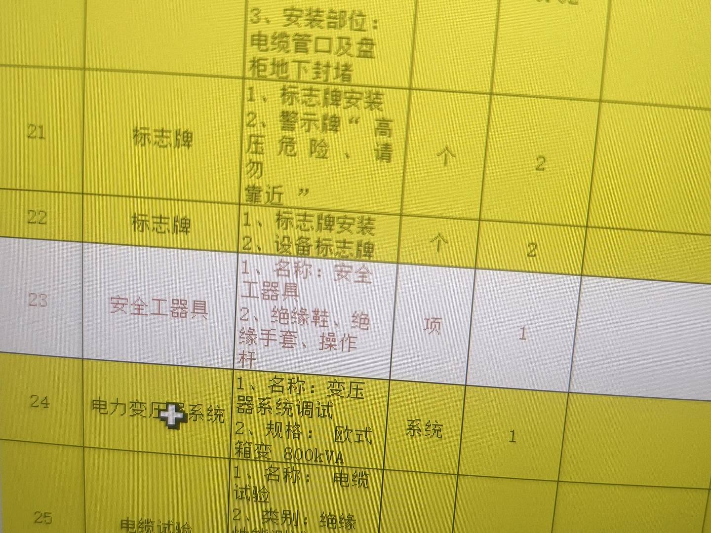 套清单