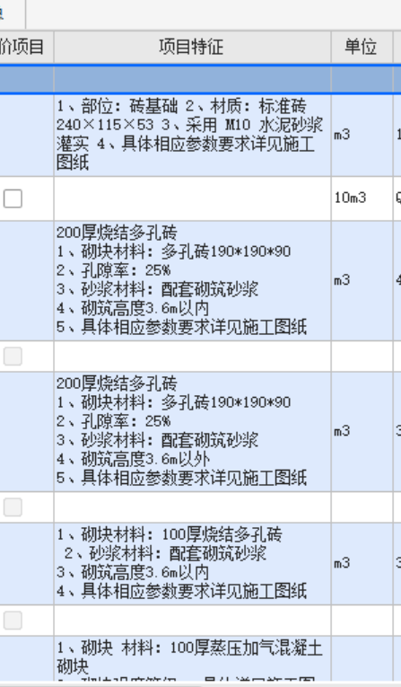 项目特征