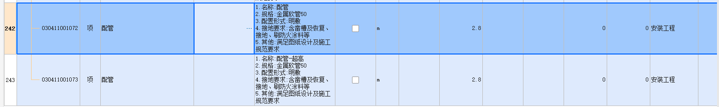 项目特征