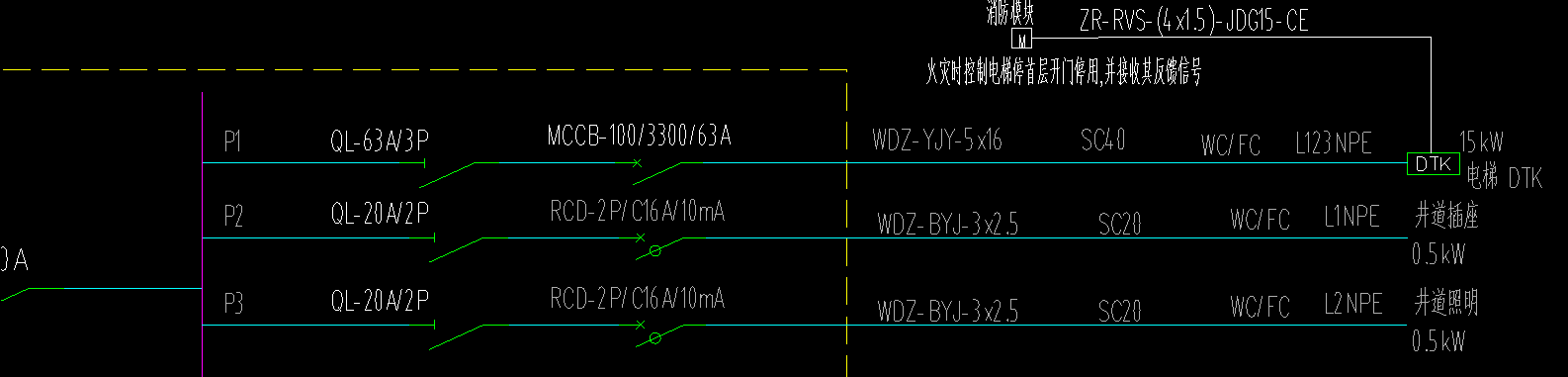 用电线