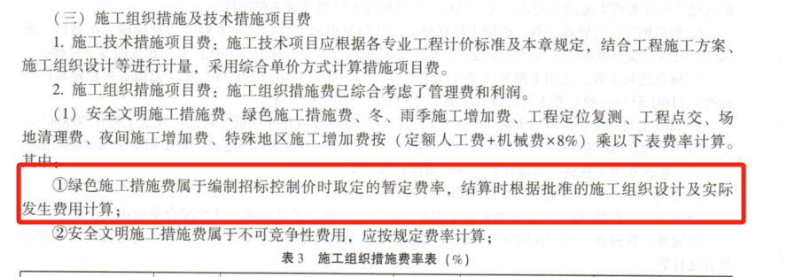 绿色施工措施费