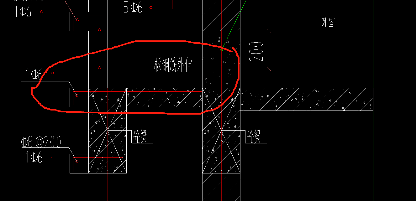 钢筋外伸