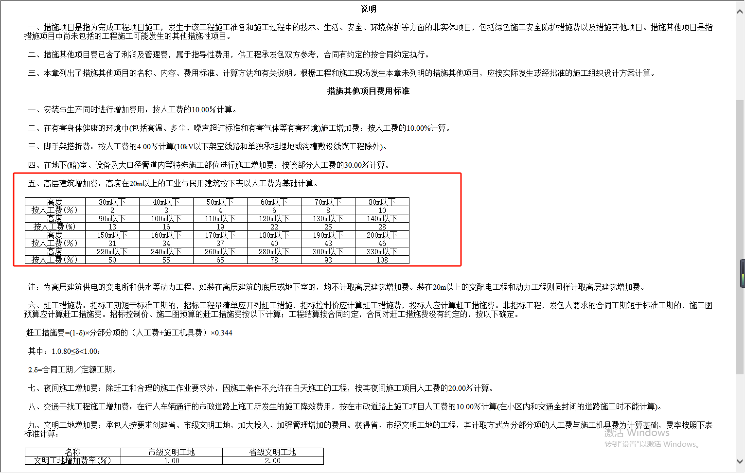 超高增加费