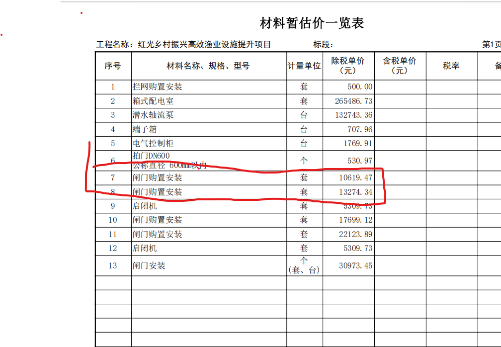 暂估价
