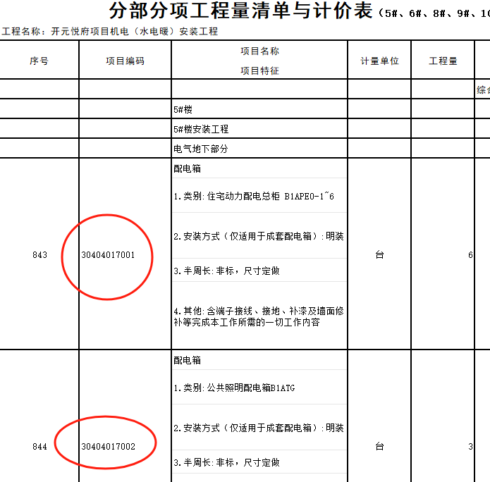 清单编码