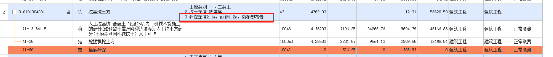 项目特征