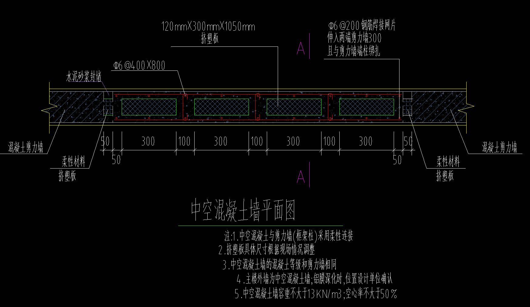 中空混凝土墻