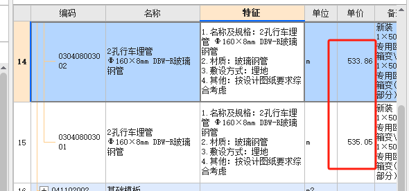 综合单价不