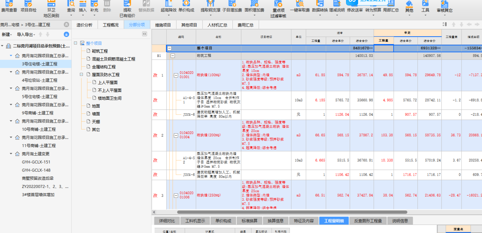 清单量