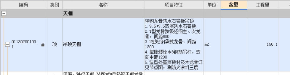 项目特征