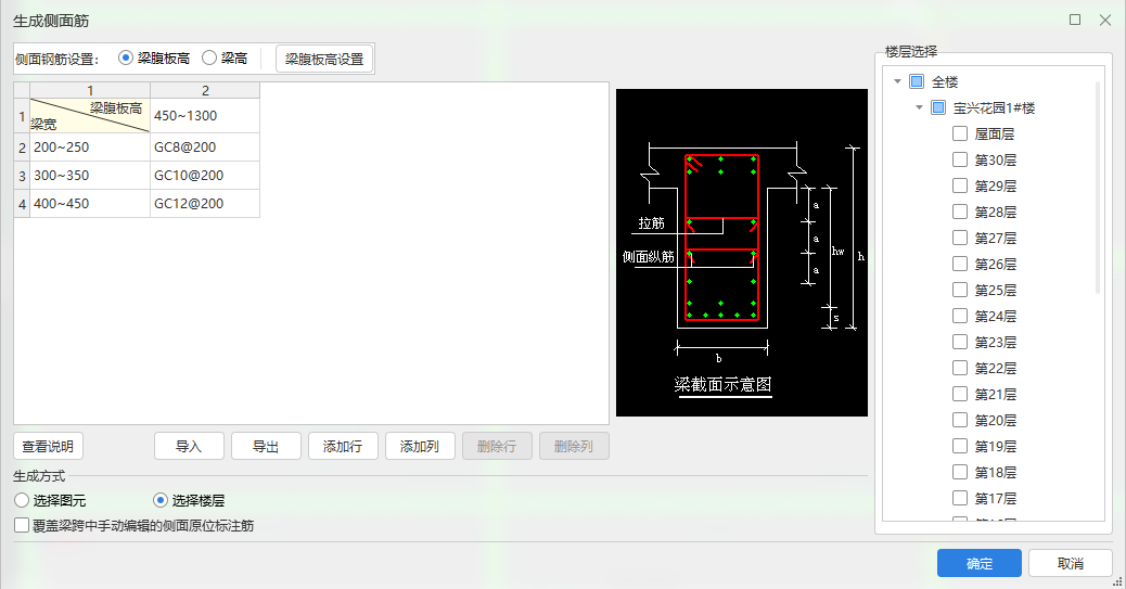 生成侧面