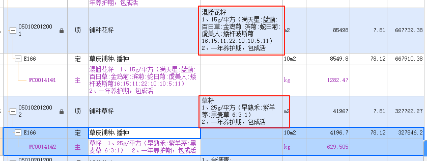 项目特征