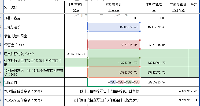 进度款