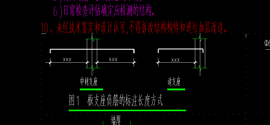 支座内边线