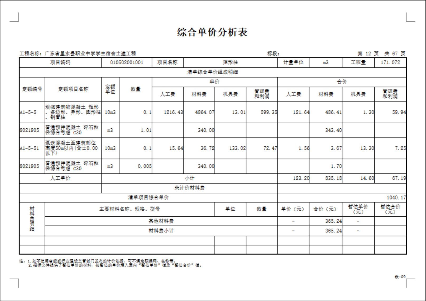 矩形柱