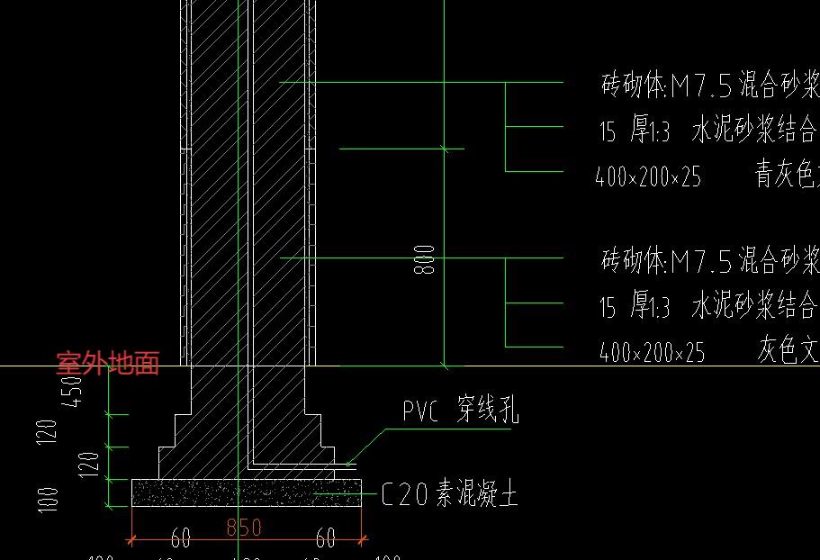 墙体剖面