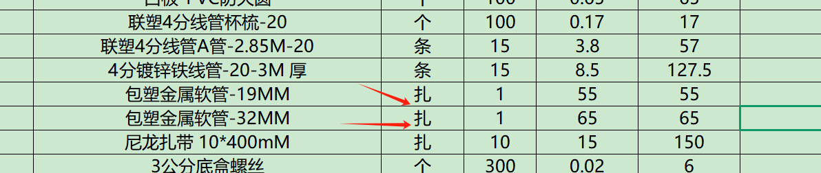 套清单