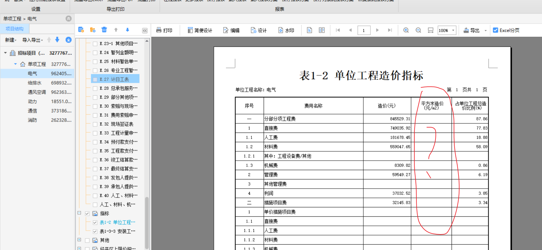 造价指标
