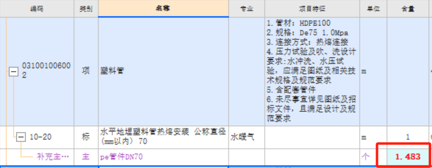 主材含量