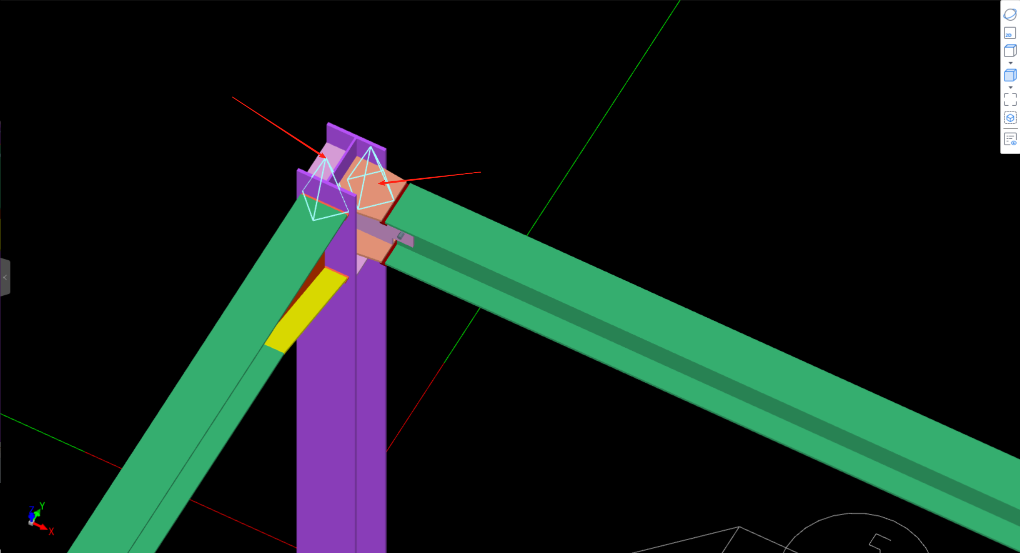 钢结构两个不同的梁柱节点,节点上的钢板重叠了这个是保留厚板还是