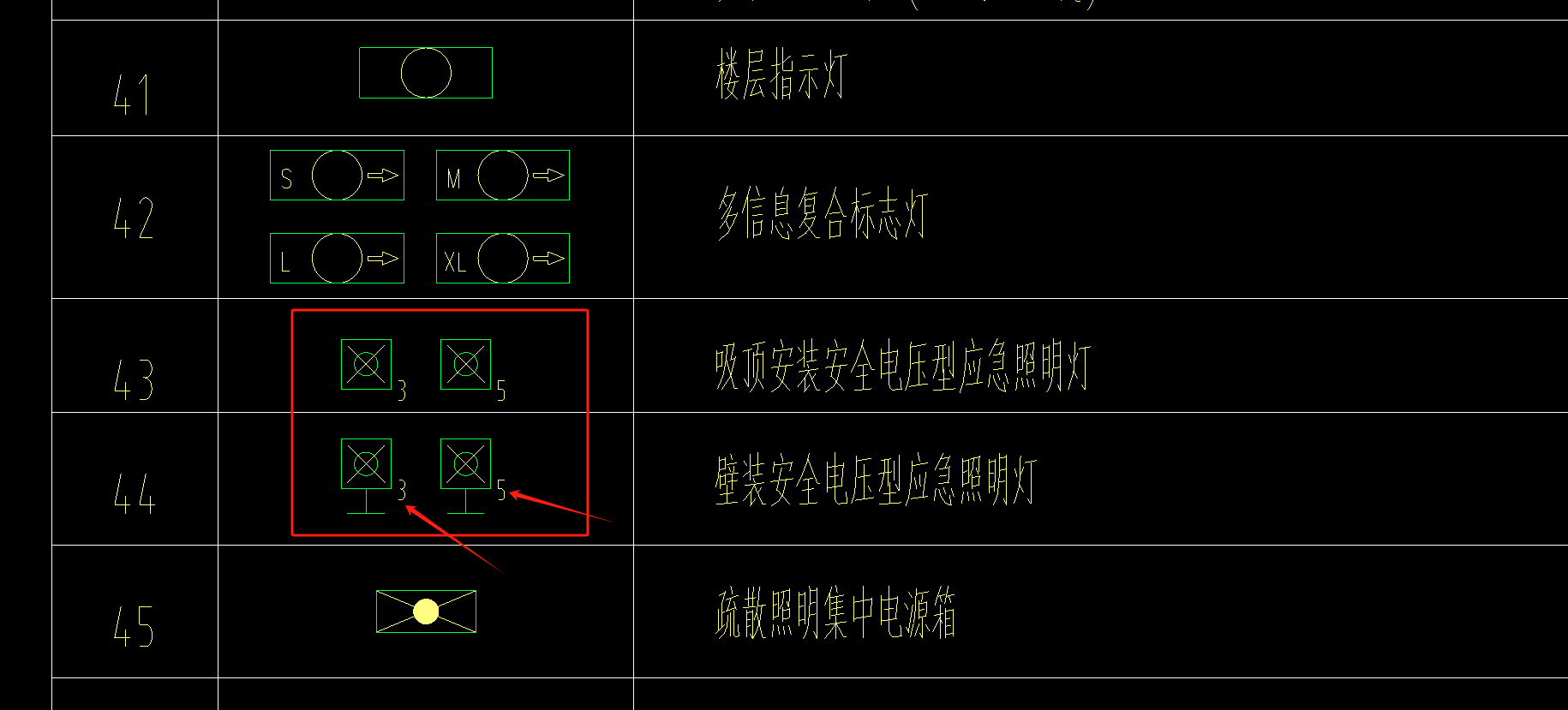 照明灯具图例