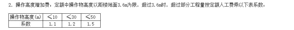 操作高度增加费