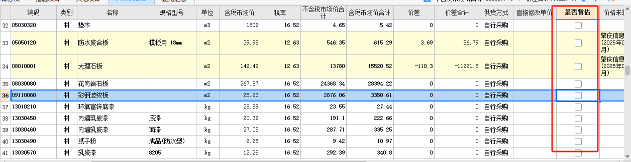 暂估价