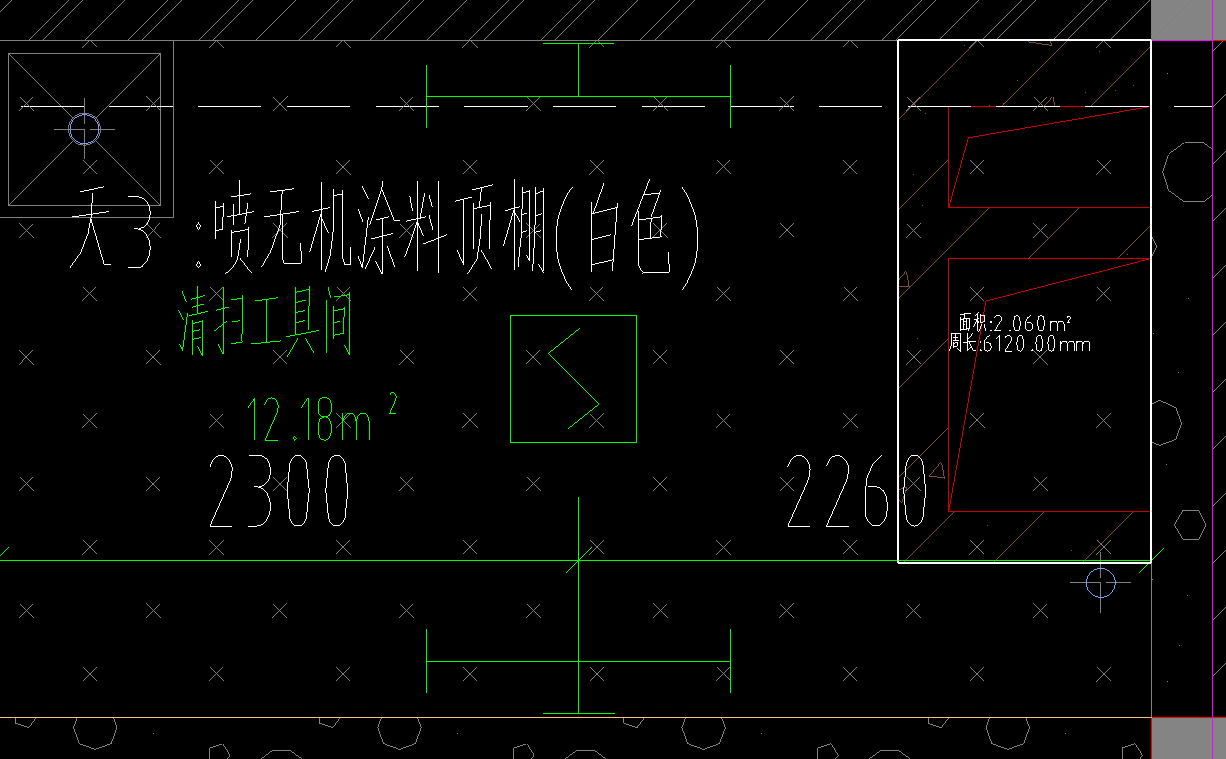 答疑：天棚里这是什么类型的孔洞，孔洞上画了图例线，那这个面积还要扣吗