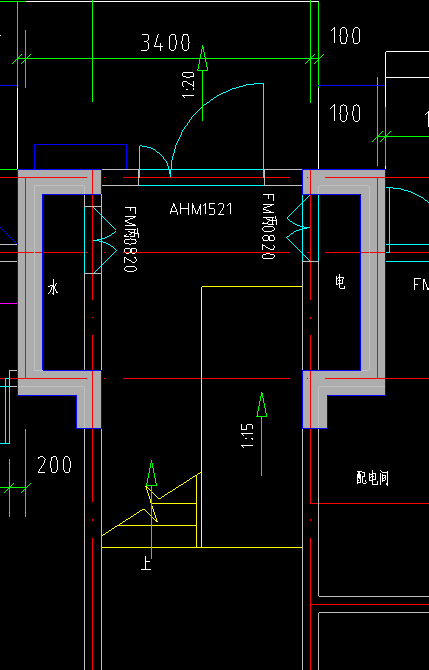 答疑：门厅和楼梯间在哪分隔开？图中 水 电 是什么意思？