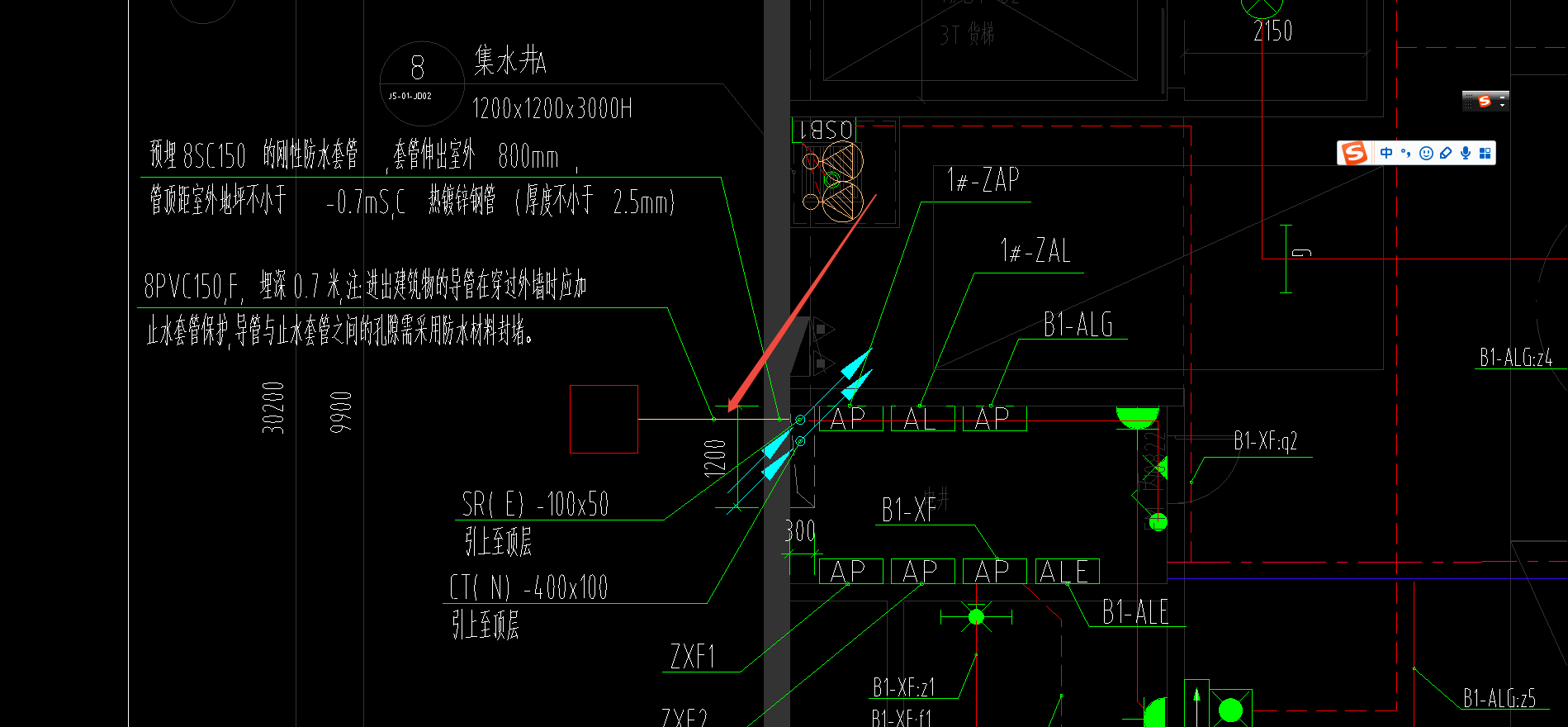 答疑：请教各位大佬，这个条室外进室内预埋管是垂直到天面在到箱，还是从底部进箱的吗