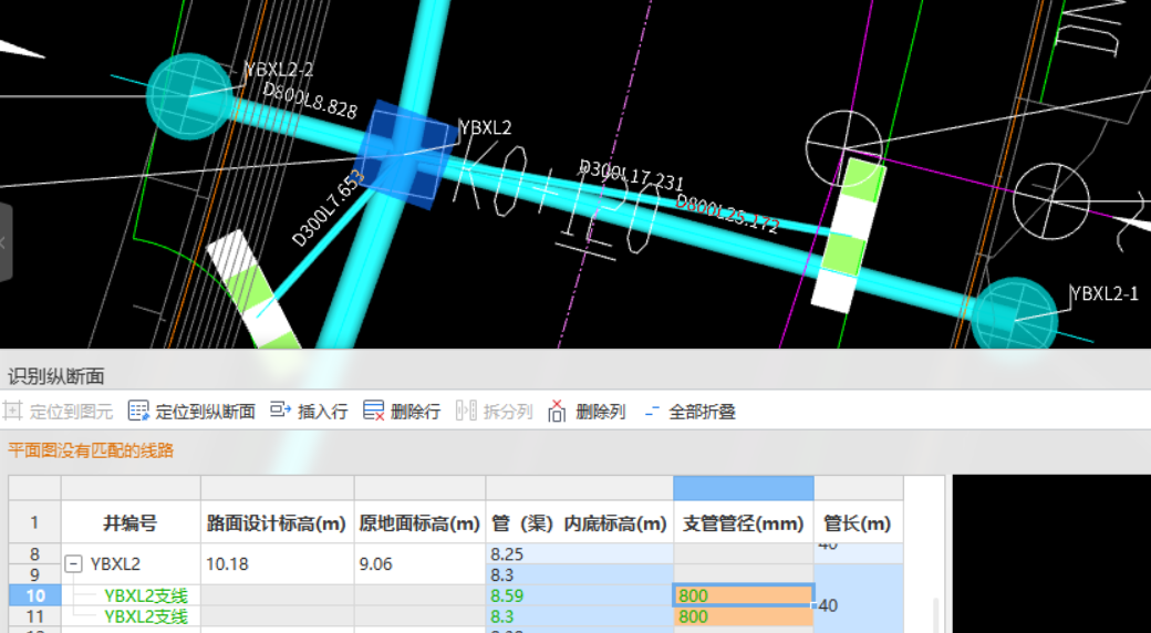答疑：如图，两侧的支管支井都有，为什么显示平面图没有匹配的线路