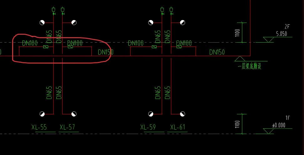 答疑：请问消火栓系统图中DN100管怎么计算呢（按现场安装来看DN100管是不是多余的
