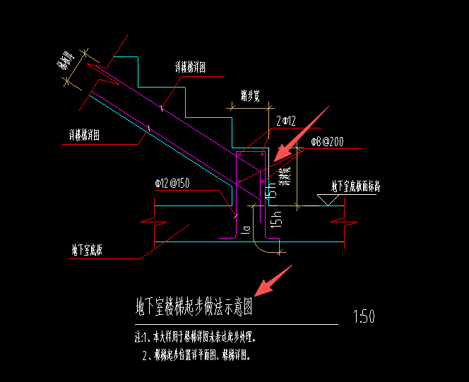 答疑：图2平面图，楼梯起步上面是不是板呀