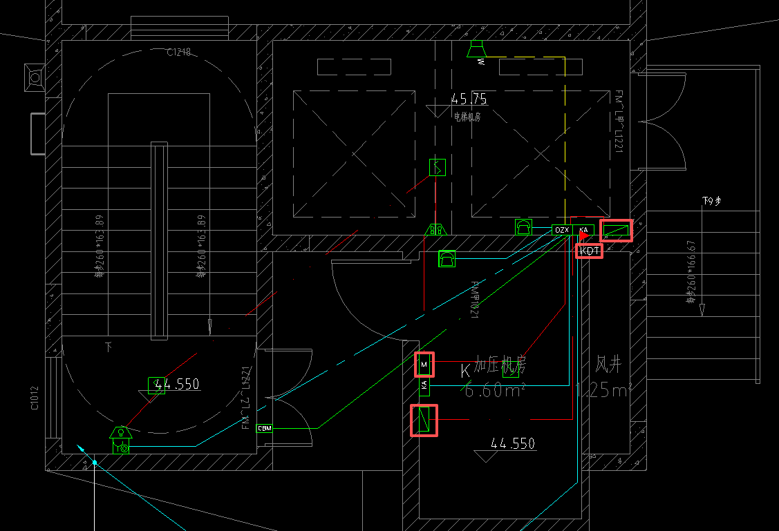 答疑：图中框起来的消防图例代表什么。