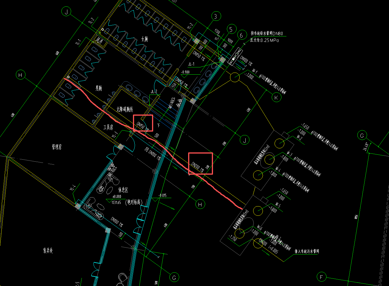 答疑：这个管按DN150还是DN200计算？