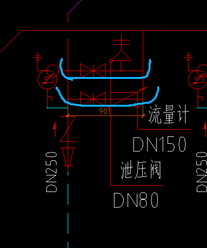 答疑：上面的管是80下面的是150吗？
