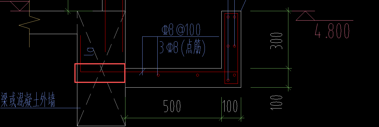 答疑：挑檐钢筋锚入外墙的长度怎么确定，是墙厚－保护层吗