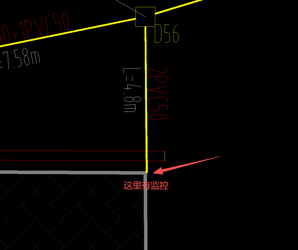 答疑：监控连接弱电井请问在图上怎么用文字标注