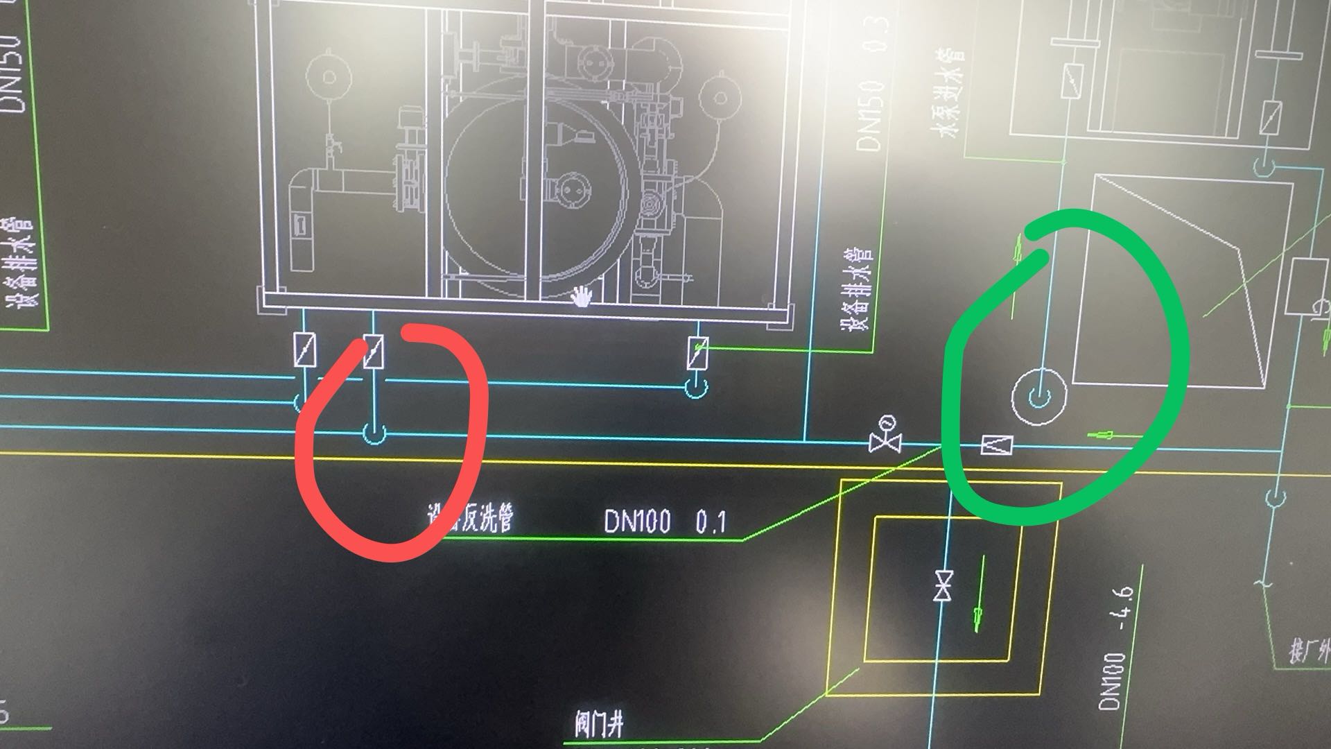 答疑：红色的是连接点意思？绿色是竖管意思？