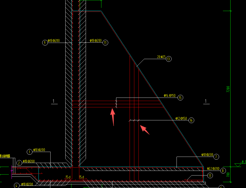 答疑：请问此墙配筋是2排还是3排？